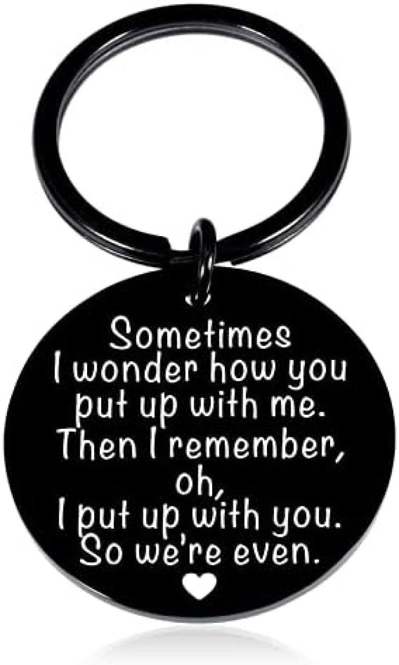 Funny Valentines Day Gifts for Men Women Anniversary Keychain Gifts for Him Her Boyfriend Husband Birthday Christmas Presents from Girlfriend Wife Couple Gifts for Long Distance Relationship Keepsake