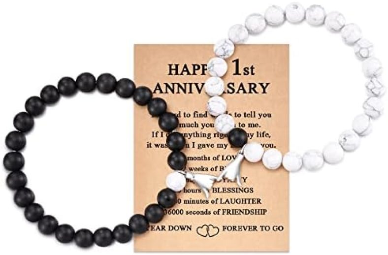 KINGSIN Anniversary Bracelet Gifts Couples Matching Bracelet Celebrating Anniversary Pinky Promise Vows of Eternal Love Jewelry Gifts Set for Lover