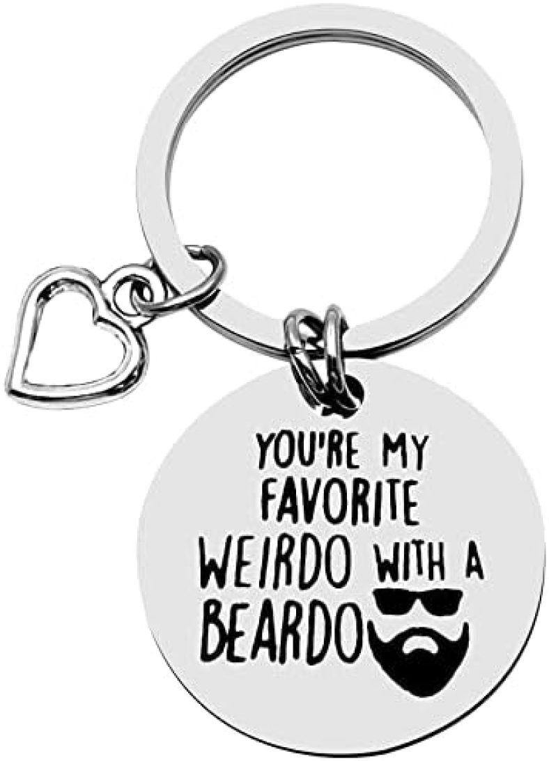 You’re my Favorite Weirdo with a Beardo Keychain Funny Valentine’s Day Gifts Keyring for Boyfriend Husband Bridegroom Fiancé Father’s Day Keyring Anniversary Birthday Christmas Gifts for Men Jewelry