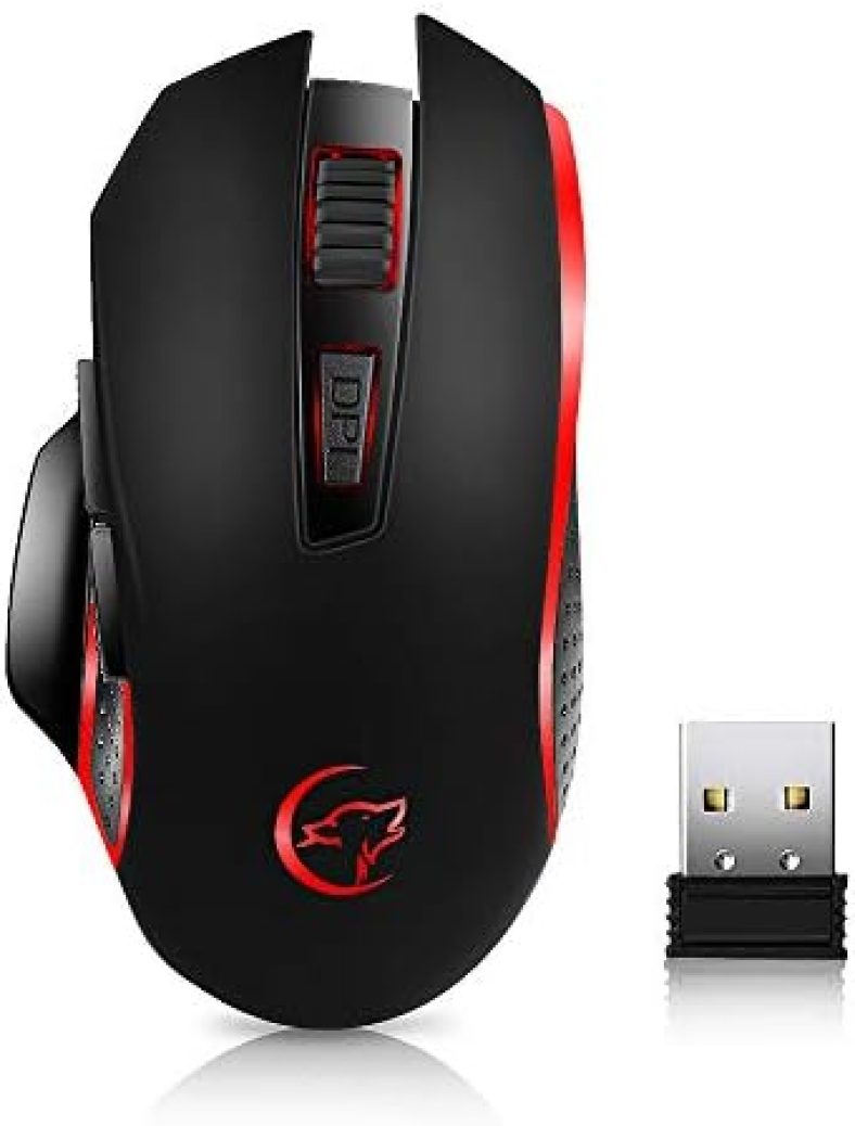 mewmewcat Computer Accessory, G821 Gaming Mouse Wireless Mouse Adjustable 2400DPI Optical Computer Mouse 2.4Hz Mice for PC Laptop