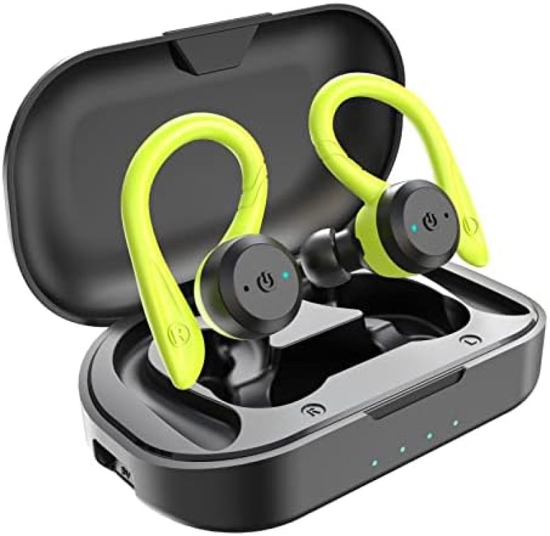 APEKX Bluetooth Headphones True Wireless Earbuds with Charging Case IPX7 Waterproof Stereo Sound Earphones Built-in Mic in-Ear Headsets Deep Bass for Sport Running Green