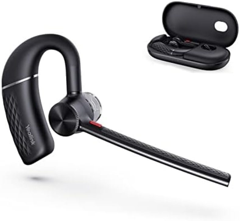 Yealink BH71 Bluetooth Headset, Wireless Bluetooth Earpiece with Noise Canceling Microphone, Teams & UC Compatible, Connect to Mobile Phone/Tablet PC, Mono Headset for Business Office Driving