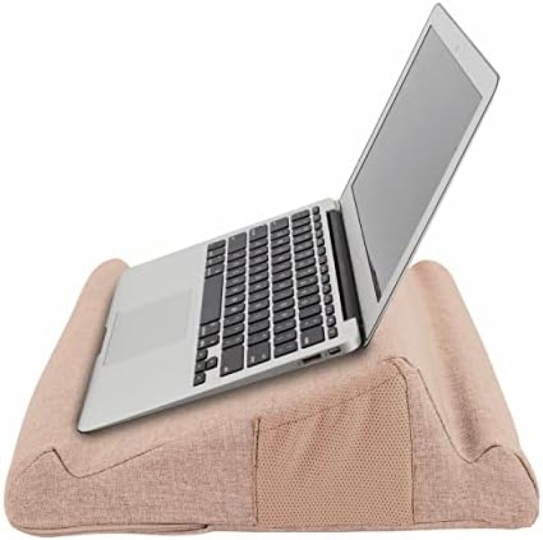 THE DUO Laptop 2.0 | Angled Laptop Stand | Work from Home Laptop Accessories | Laptop Desk | Memory Foam Laptop Pillow | Built-in Side Pockets | Removable & Washable Cover