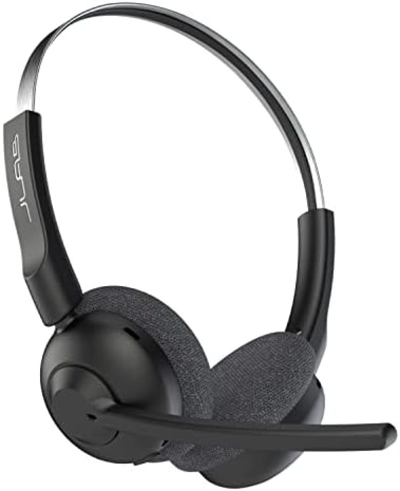 JLab Pop Work On-Ear Wireless Headset | Black | 50+ Hours Playtime | Bluetooth Multipoint | Rotating Boom Mic | Noise Canceling MEMS Microphone | Light-Weight, Portable | PC/Mac| Mobile (1 Pack)