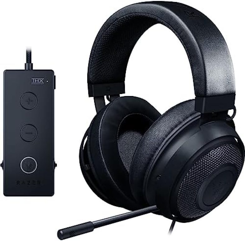 Razer Kraken Tournament Edition THX 7.1 Surround Sound Gaming Headset: Retractable Noise Cancelling Mic – USB DAC –  For PC, PS4, PS5, Nintendo Switch, Xbox One, Xbox Series X & S, Mobile – Black