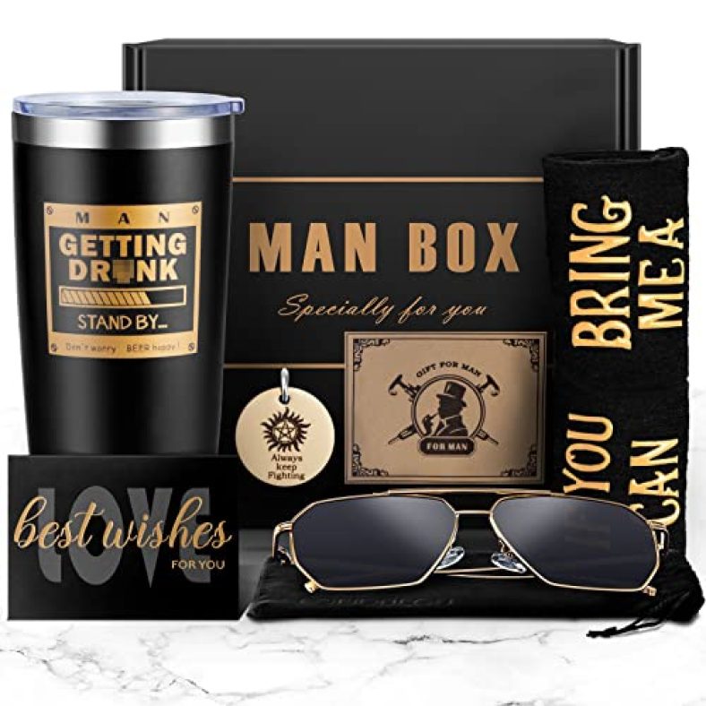 Birthday Gifts for Men, Premium Tumbler Gifts Basket For Men, Unique Dad Gift Ideas from Daughter Wife, Valentines Gifts, Christmas Gifts for Men Him Husband – Gifts for Men Who Have Everything