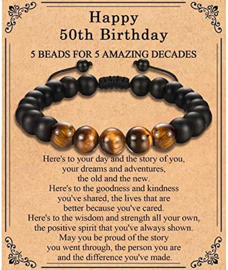 EFVISD 12th 13th 14th 15th 16th 17th 18th 21st 30th 40th 50th 60th 70th 80th 90th 100th Birthday Gifts for Him Men, Birthday Bracelet for Boys Mens Dad Son Grandson Nephew Boyfriend Brother Grandpa