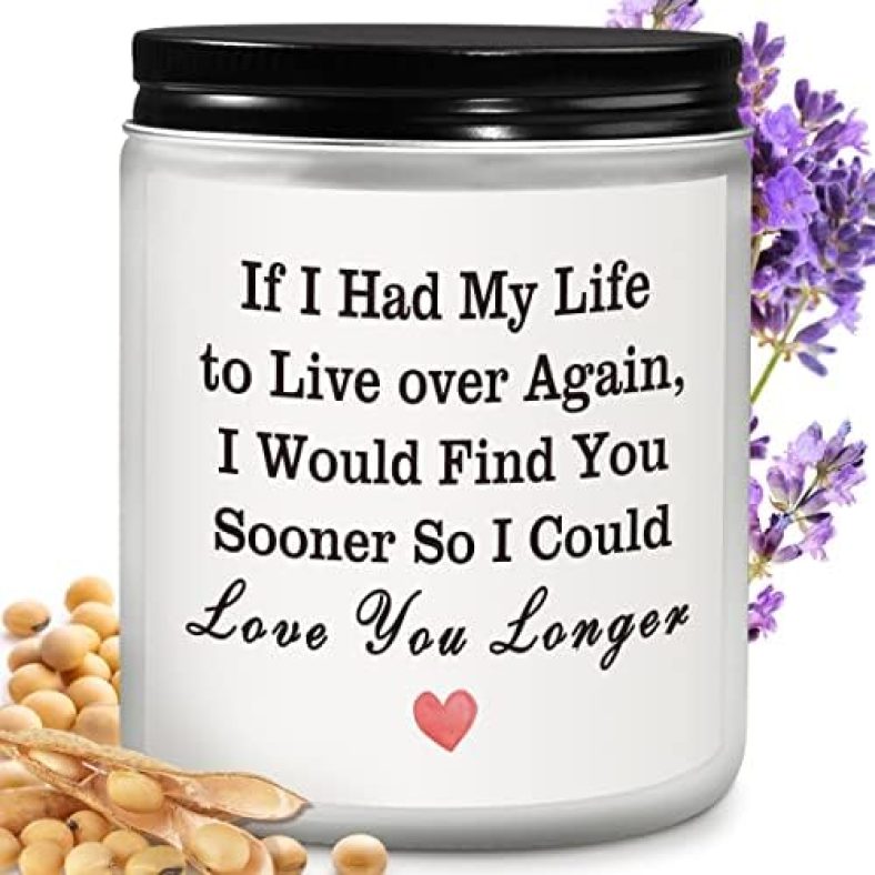 Gifts for Him Her, Birthday Gifts for Boyfriend Girlfriend – Lavender Scented Candle, Romantic Gifts for Wife Husband, Valentines Day Anniversary Christmas Gifts for Boyfriend Girlfriend, Love You