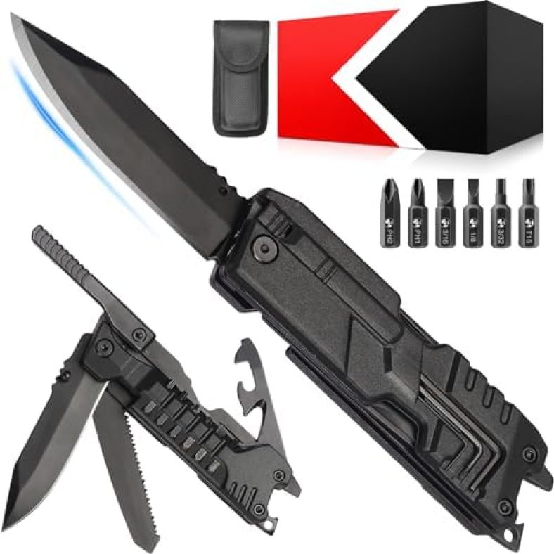 Gifts for Men Dad Husband Him – Stocking Stuffers for Men, 22 in 1 Multitool Knife – Birthday Gifts for Men, Christmas Anniversary Mens Gifts – Practical Gift Idea for Camping, Outdoor, Survival