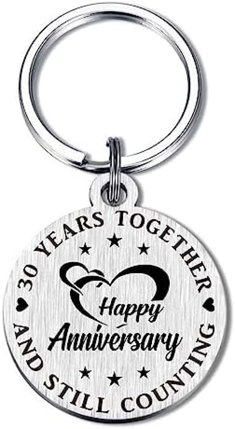 Levole Anniversary Keychain Gifts for Him Her, Happy Wedding Anniversary Decorations Gifts for Husband Wife