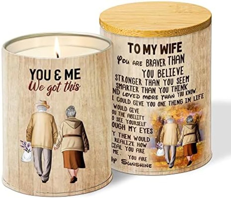 Personalized Lavender Candles Christmas Gift for Wife, Anniversary Wedding Valentine’s Gifts for Wife from Husband, Birthday Gifts for Wife, Mother’s Day Gifts for Wife,Mom, Women