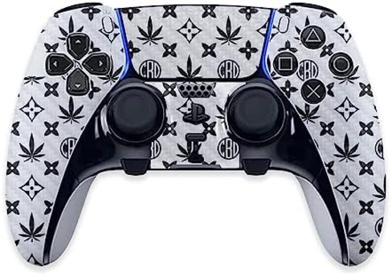 MightySkins Carbon Fiber Skin Compatible with PS5 DualSense Edge Controller – CBD Black | Protective, Durable Textured Carbon Fiber Finish | Easy to Apply & Change Styles | Made in The USA