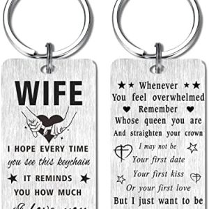 Gezxin Gifts for Wife Romantic-To My Wife Keychain from Husband-Wife Mother's Day Gift-I Love You Wife Birthday Anniversary Present for Women Her-Awesome Wife Valentines Christmas Xmas Keepsake