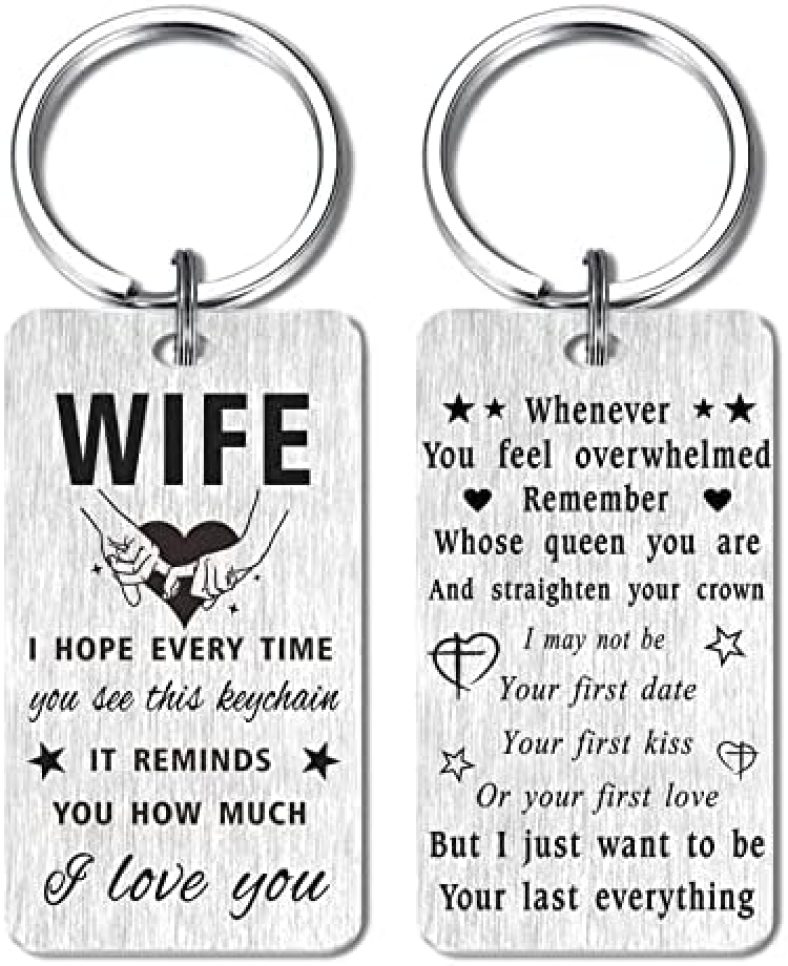 Gezxin Gifts for Wife Romantic-To My Wife Keychain from Husband-Wife Mother’s Day Gift-I Love You Wife Birthday Anniversary Present for Women Her-Awesome Wife Valentines Christmas Xmas Keepsake