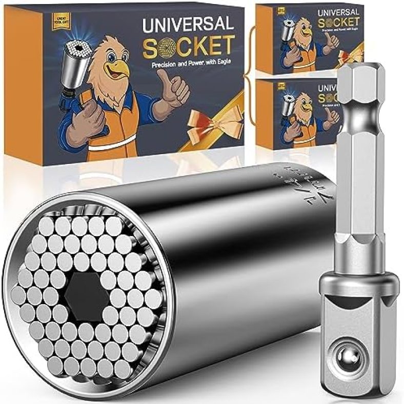 Super Universal Socket Tools Gifts for Men, 2 PACK Christmas Stocking Stuffers for Men 7-19mm Socket Set with Power Drill Adapter Grip Socket Cool Gadgets for Men Birthday Gifts for Dad Women Husband