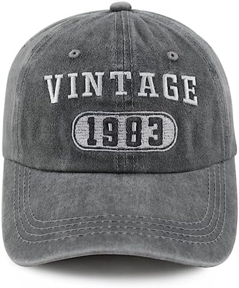 Vintage 1983 Baseball Hat for Men Women, Funny Adjustable Cotton Embroidered 40th Birthday Baseball Cap