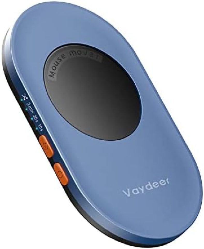 Vaydeer Ultra Slim Mouse Mover with Adjustable Interval Timer, Undetectable & Noiseless Jiggler Simulates Realistic Movement, Driver-Free Shaker for Keeping the PC Active and Secure.