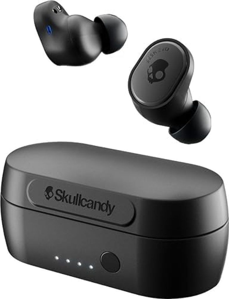 Skullcandy Sesh Evo True Wireless Earbuds – Bluetooth in-Ear Headphones with Charging Plug (True Black)