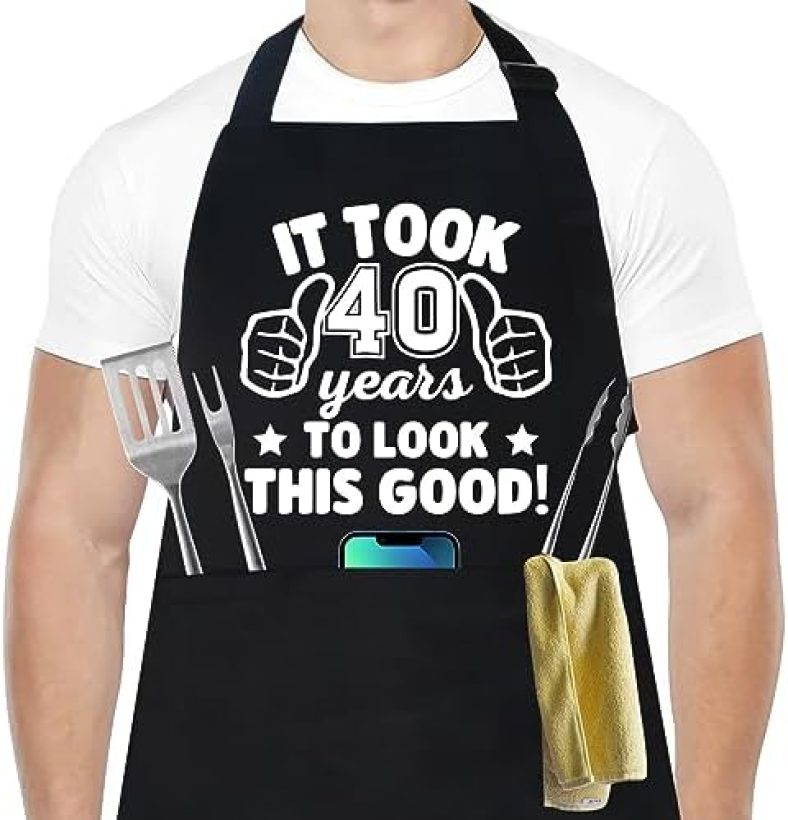 50th 60th 65th 75th Birthday Gifts for Men, Mens 60th 65th 70th 75th Birthday Gift Ideas, Chef Aprons for Men with 3 Pockets