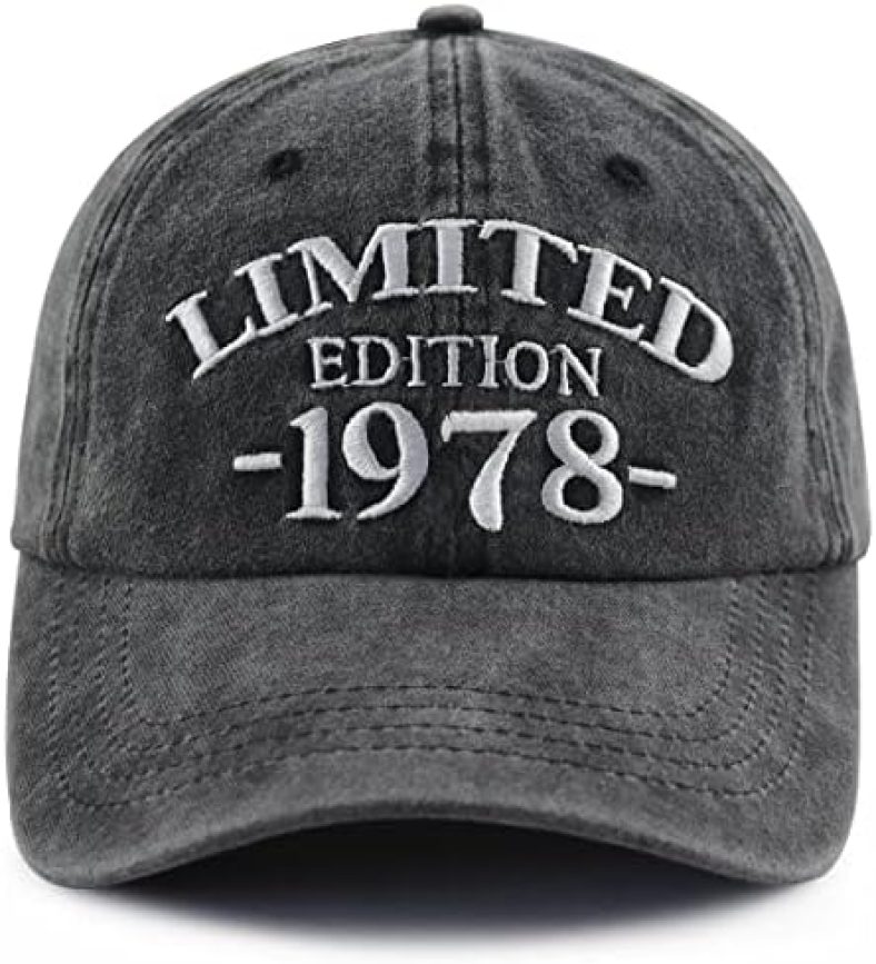 Gomcdlwn Limited Edition 1978 Hat for Men Women, Adjustable Cotton Embroidered 45th Birthday Decorations Baseball Cap