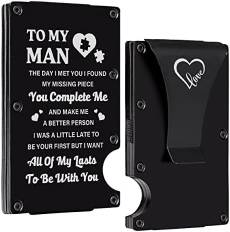 Boyfriend Gifts, Christmas Gifts for Men Husband, Boyfriend Gift Ideas, to My Man RFID Slim Wallet, Romantic Valentines Day Gifts Gifts for Him, Boyfriend Husband Christmas Gifts, Boyfriend Wallet