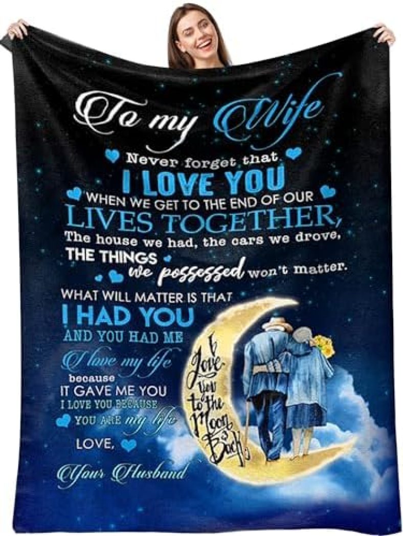 Gifts for Wife,Wife Gifts from Husband,Wife Birthday Gift Ideas,Anniversary Wedding Gifts for Wife Her,to My Wife Blanket from Husband,Christmas Valentines Gifts for Wife Romantic 80” x 60”