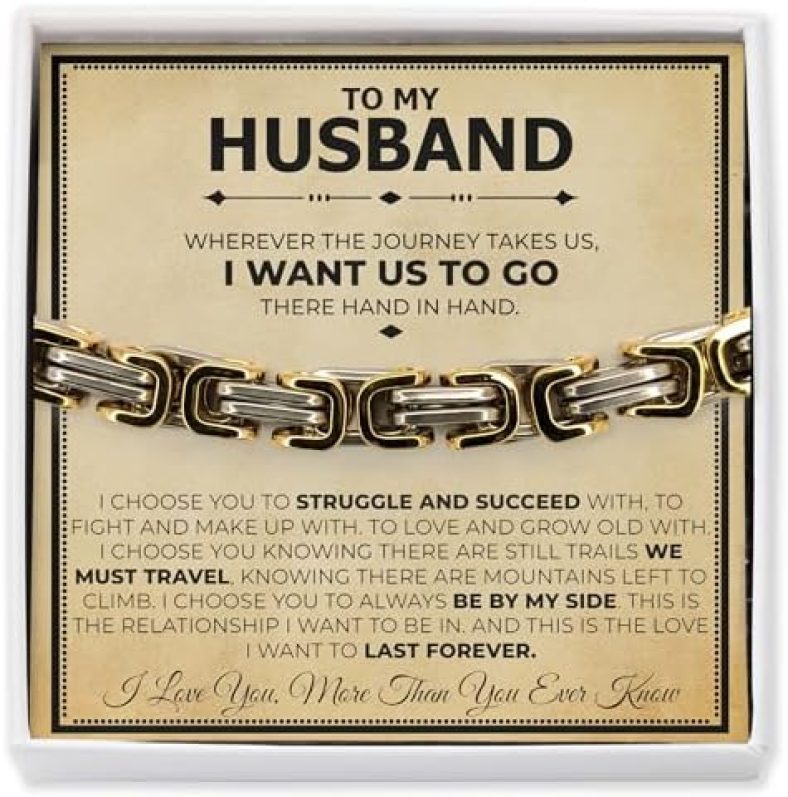 Love You This Much To My Husband Classic Steel Jewelry Gift Set| Romantic Gift for Husband | Best Gift for Husband Birthday | Unique Husband Gifts