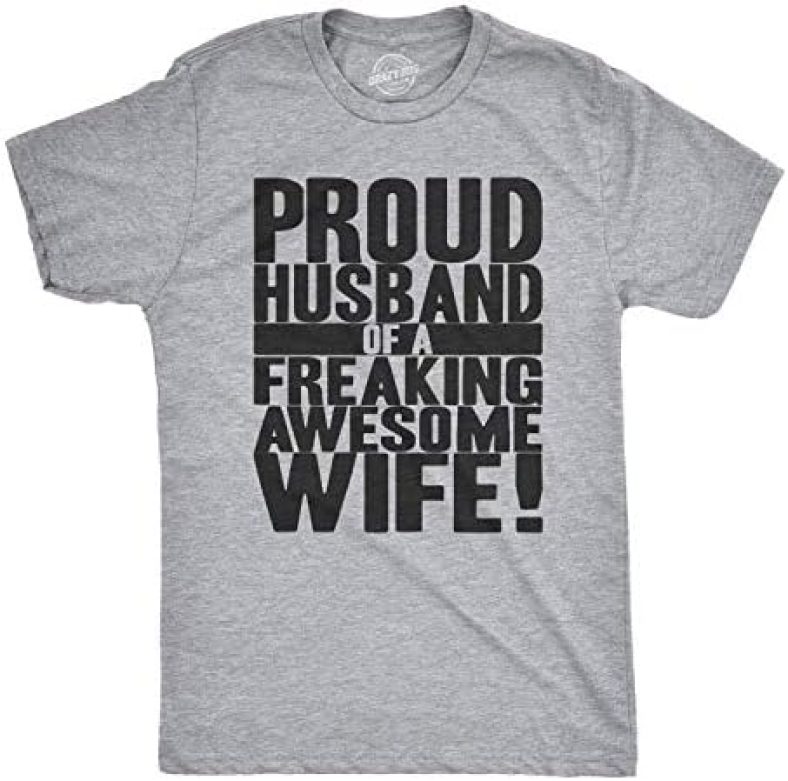 Mens Proud Husband of a Freaking Awesome Wife Funny Married T Shirt