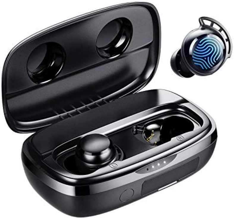 Tribit Wireless Earbuds, 110H Playtime Bluetooth 5.3 IPX8 Waterproof Touch Control True Wireless Bluetooth Earbuds with Mic Earphones in-Ear Deep Bass Built-in Mic Bluetooth Headphones, FlyBuds 3