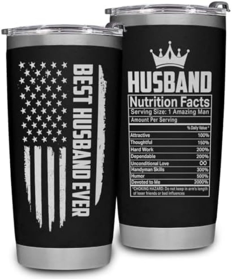 Christmas Gifts for Husband from Wife – Husband Gifts – Anniversary, Valentines Day Gifts for Him – Birthday Gifts for Husband – I Love You Gifts for Him – Husband Tumbler 20oz, Black