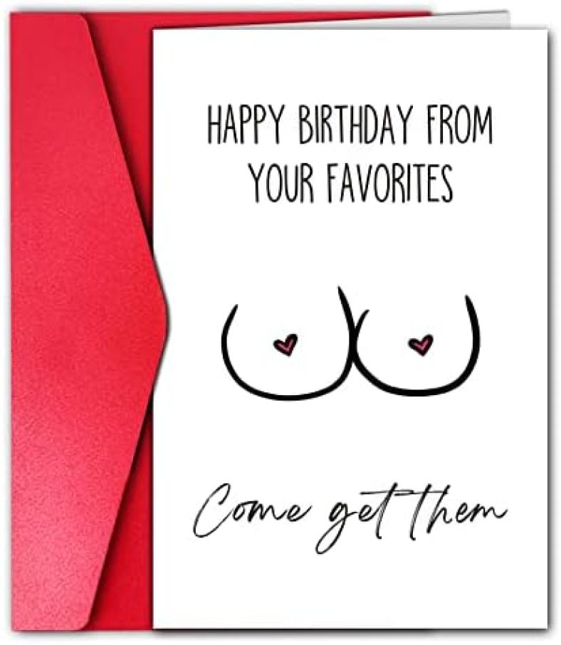 Funny Husband Birthday Card, Sexy Birthday Gift, Rude Bday Card for Boyfriend, Humorous Birthday Card from Wife Girlfriend (Come Get Them)