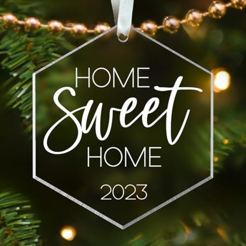 New Home Ornament 2023 – Housewarming Gifts for New House, New Home Gift Ideas, Housewarming Gifts New Home – House Warming Gifts New Home – First Christmas in New Home 2023 – Acrylic Ornament