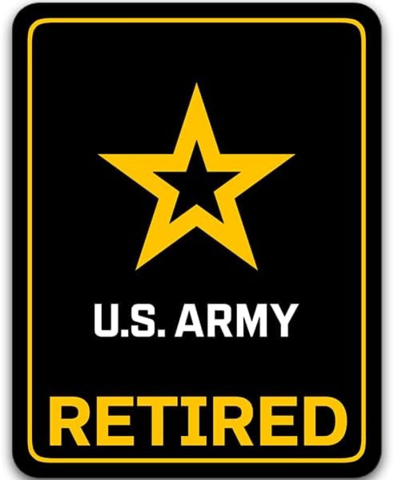 Large Rectangular US Army Retired Sticker (Soldier Vinyl Decal for Cars, Trucks, and Laptops, Made in The USA (8 x 11 inch) U.S. Army Licensed