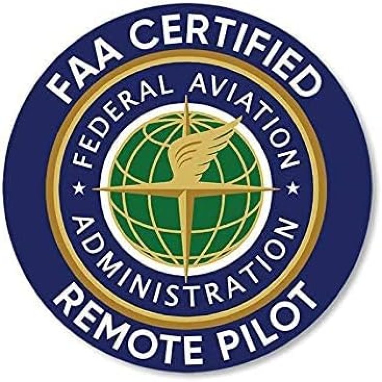 Large Round FAA Certified Remote Pilot Sticker, Federal Aviation Administration Vinyl, Aviation Decal for Cars, Trucks, Laptops, and Water Bottles, Made in The USA (9 inch)