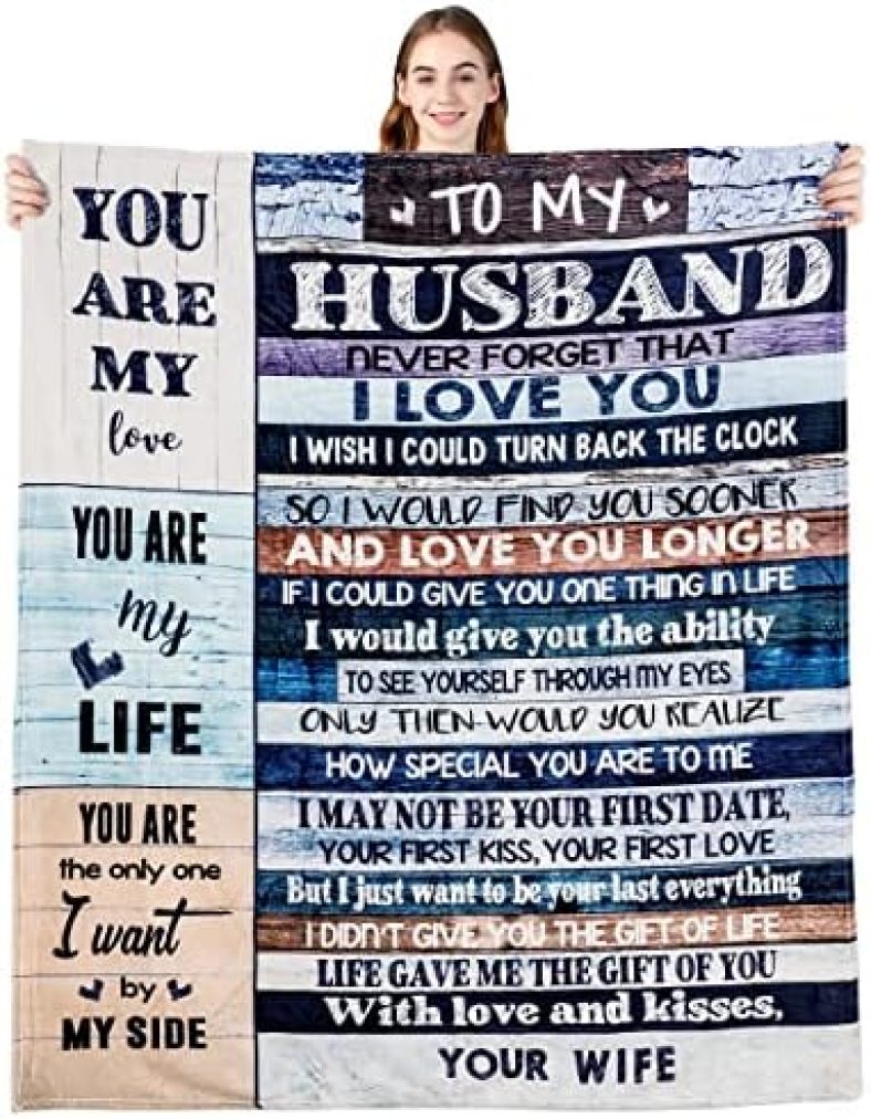 Anniversary Valentine’s Day Birthday Gifts for Husband from Wife, You are My Life Wedding Valentine’s Blankets Gifts to My Husband, Fleece Blankets Soft Bedding Sofa