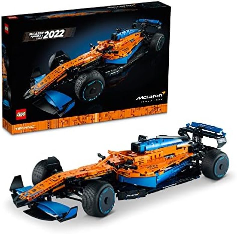 LEGO 42141 Technic McLaren Formula 1 2022 Replica Race Car Model Building Kit, F1 Motor Sport Set Birthday Gift Idea for Adults, Men, Women, Him, Her, Husband, Collectible Home Decor