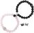 Magnetic Bracelets for Couples King&Queen Crown His and Her Bracelets Heart Matching Bracelets Long Distance Relationship Gifts for Boyfriend and Girlfriend on Anniversary Couples Jewelry for Women Men (Black&Rose Quartz)