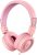 Kids Headphones-noot products K11 Foldable Stereo Tangle-Free 5ft Long Cord 3.5mm Jack Plug in Wired On-Ear Headset for iPad/Amazon Kindle,Fire/Girls/Boys/School/Laptop/Travel/Plane/Tablet-Soft Pink