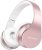 AILIHEN A80 Bluetooth Wireless Headphones On Ear with Mic Hi-Fi Stereo Wired Foldable Headsets, Soft Earpads, Support with TF Card/MP3 Mode, 25H Playtime for Travel TV PC Cellphone (Rose Gold)