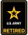 Large Rectangular US Army Retired Sticker (Soldier Vinyl Decal for Cars, Trucks, and Laptops, Made in The USA (8 x 11 inch) U.S. Army Licensed