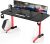 Vitesse Gaming Desk, Gaming Computer Desk, PC Gaming Table, T Shaped Racing Style Professional Gamer Game Station with Large Mouse pad, USB Gaming Handle Rack, Cup Holder and Headphone Hook (Red)