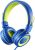 Kids Headphones with Microphone noot products K12 Stereo 5ft Long Cord with 85dB/94dB Volume Limit Wired On-Ear Headset for iPad/Amazon Kindle,Fire/Toddler/Boys/Girls/School/Travel/Plane(Blue/Lime)