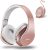 ZIHNIC Bluetooth Headphones Over-Ear, Foldable Wireless and Wired Stereo Headset Micro SD/TF, FM for Cell Phone,PC,Soft Earmuffs &Light Weight for Prolonged Wearing(Rose Gold)