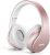 TUINYO Wireless Headphones Over Ear, Bluetooth Headphones with Microphone, Foldable Stereo Wireless Headset-Rose Gold