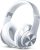 Bluetooth Headphones Over-Ear, 60 Hours Playtime Foldable Lightweight Wireless Headphones Hi-Fi Stereo with 6 EQ Modes, Bass Adjustable Headset with Built-in HD Mic, FM, SD/TF for PC/Home (Silver)