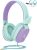 Kids Headphones, Riwbox CS6 Lightweight Foldable Stereo Headphones Over Ear Corded Headset Sharing Function with Mic and Volume Control Compatible for iPad/iPhone/PC/Kindle/Tablet (Purple&Green)