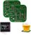 Coasters for Drinks in PCB-Design Green Coasters Decor with Immersion Gold Circuit Board Coasters for Coffee Table Bar Office Tech Gifts for Boyfriend Gamer Geek Engineer Dad Men (2 x Green/Pack)