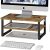 Ekisemio 2 Tier Metal Monitor Stand Riser and Computer Desk Organizer for Laptop, Computer, Printer, iMac, Antique Brown