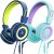 Kids Headphones with Microphones, VotYoung Wired Kids Headsets with 91dB Volume Limit & Share Splitter for Kids Girls Boys, HD Stereo Sounds On Ear Headset for iPad/Fire Tablet/Travel(2-Pack)