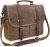 Mens Messenger Bag 15.6 Inch Waterproof Vintage Genuine Leather Waxed Canvas Briefcase Large Satchel Shoulder Bag Rugged Leather Computer Laptop Bag, Brown